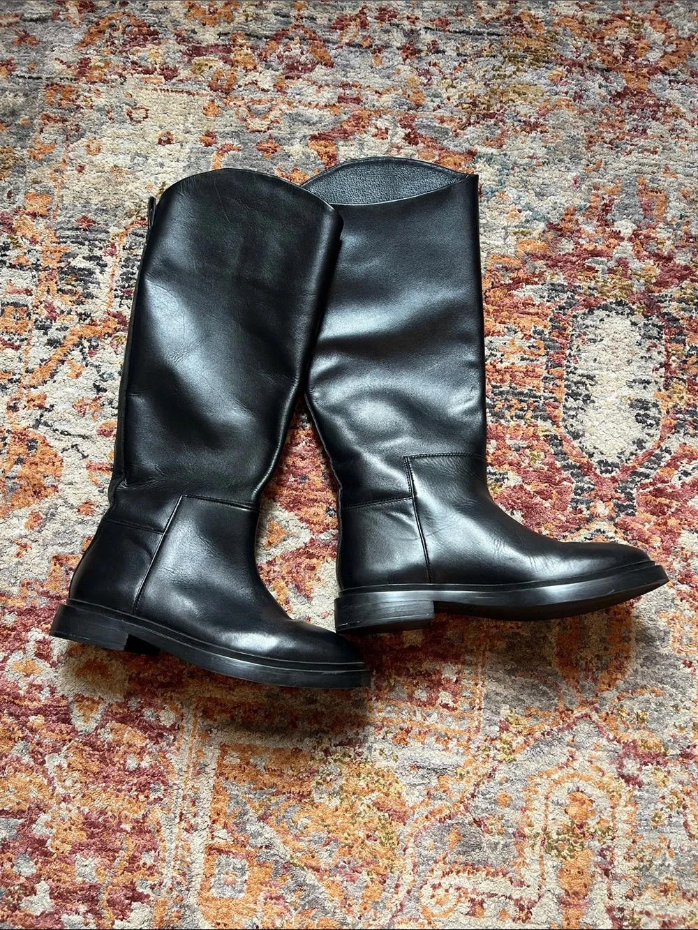 Steve Madden Classic Black Tall Leather Riding Boots